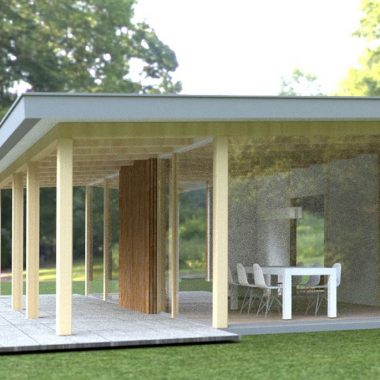 Kop staart woning achtertuin